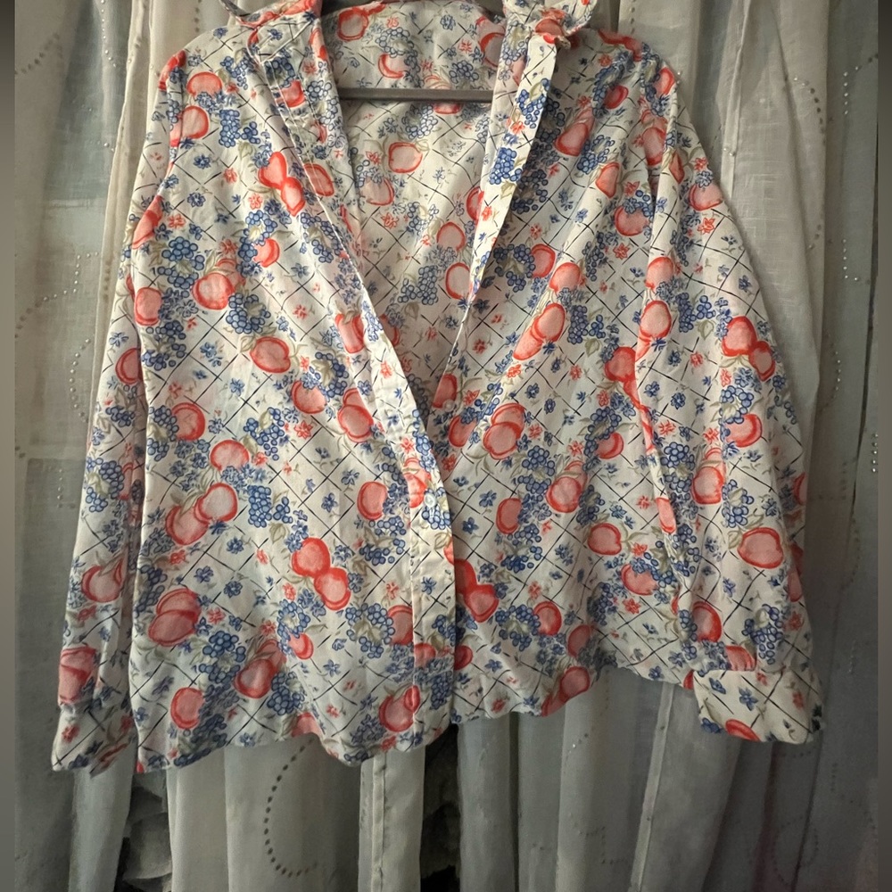 Vintage Jack Winter Women’s Peaches & Grapes Blouse/ Top medium